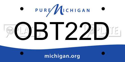 OBT22D Michigan License Plate