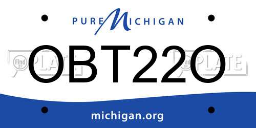OBT22O Michigan License Plate