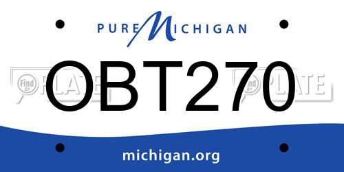 OBT270 Michigan License Plate