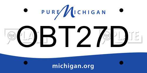 OBT27D Michigan License Plate