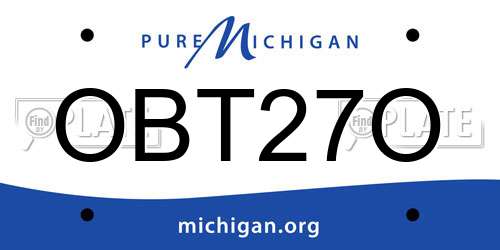 OBT27O Michigan License Plate