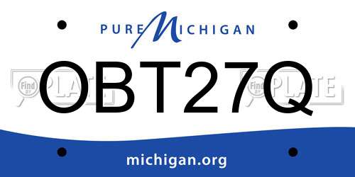 OBT27Q Michigan License Plate