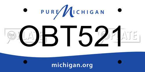 OBT521 Michigan License Plate