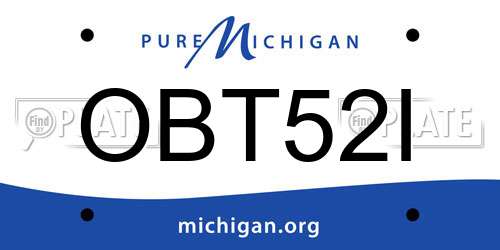 OBT52I Michigan License Plate