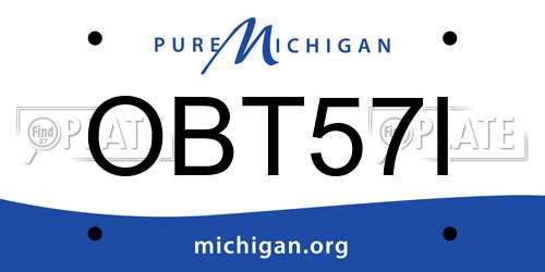 OBT57I Michigan License Plate