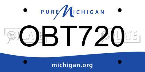 OBT720 Michigan License Plate