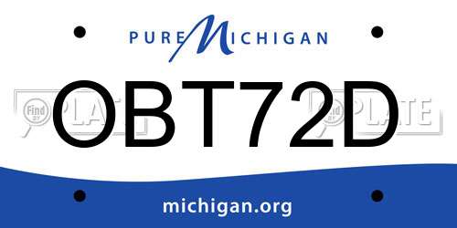 OBT72D Michigan License Plate