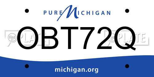 OBT72Q Michigan License Plate