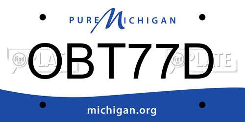 OBT77D Michigan License Plate