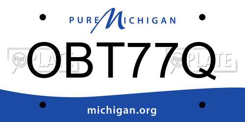 OBT77Q Michigan License Plate