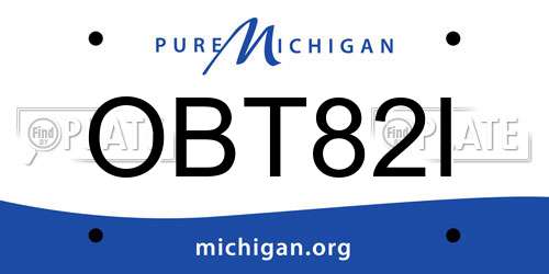OBT82I Michigan License Plate
