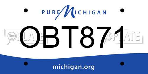 OBT871 Michigan License Plate