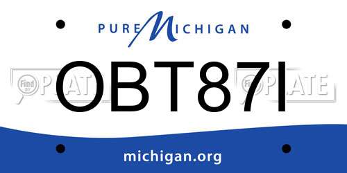 OBT87I Michigan License Plate