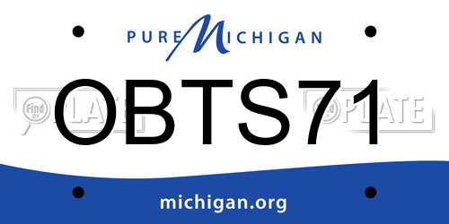 OBTS71 Michigan License Plate