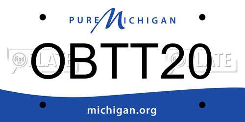 OBTT20 Michigan License Plate
