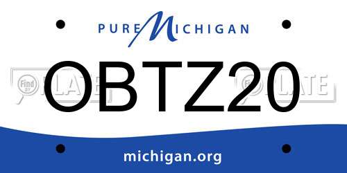 OBTZ20 Michigan License Plate