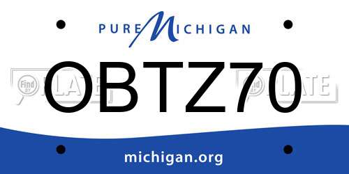 OBTZ70 Michigan License Plate