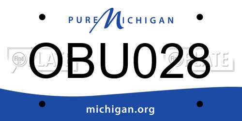 OBU028 Michigan License Plate