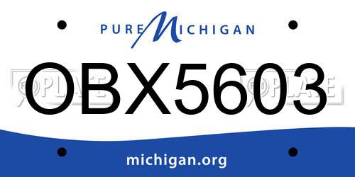 OBX5603 Michigan License Plate