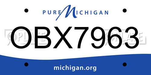 OBX7963 Michigan License Plate