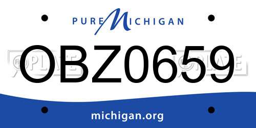 OBZ0659 Michigan License Plate