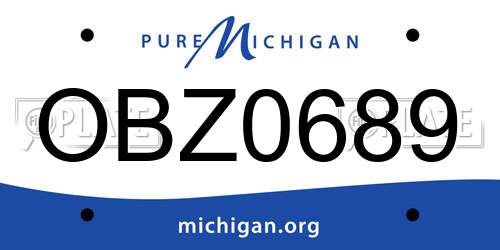 OBZ0689 Michigan License Plate