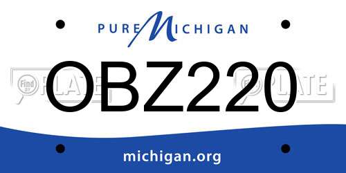 OBZ220 Michigan License Plate