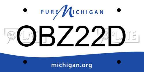 OBZ22D Michigan License Plate
