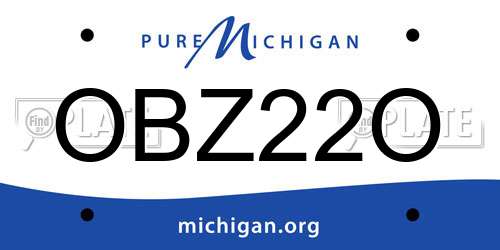 OBZ22O Michigan License Plate