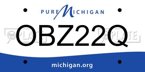 OBZ22Q Michigan License Plate