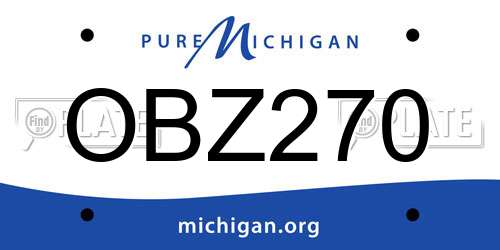 OBZ270 Michigan License Plate