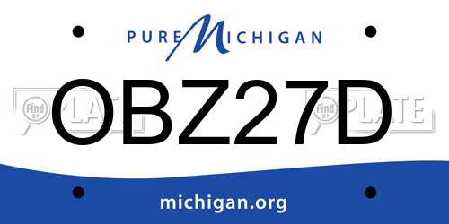 OBZ27D Michigan License Plate
