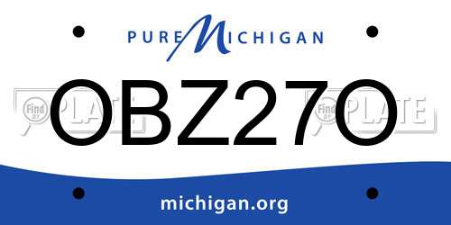 OBZ27O Michigan License Plate