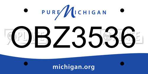OBZ3536 Michigan License Plate