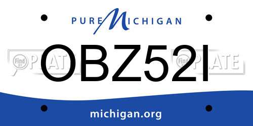 OBZ52I Michigan License Plate