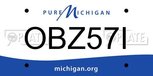 OBZ57I Michigan License Plate
