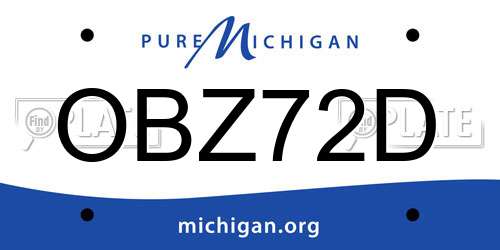 OBZ72D Michigan License Plate
