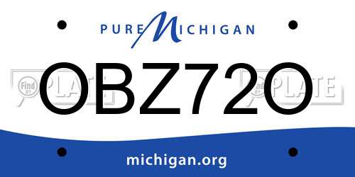 OBZ72O Michigan License Plate