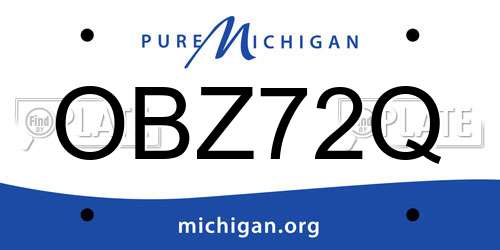 OBZ72Q Michigan License Plate