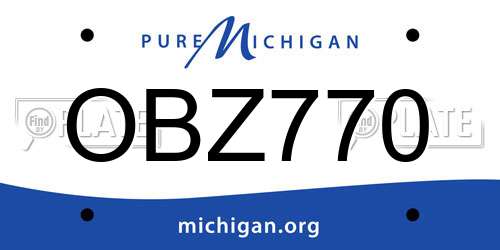 OBZ770 Michigan License Plate