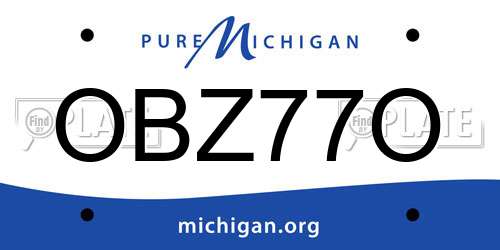 OBZ77O Michigan License Plate