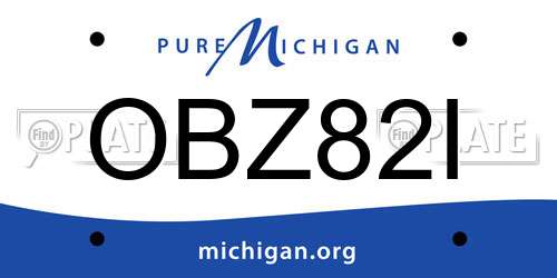 OBZ82I Michigan License Plate