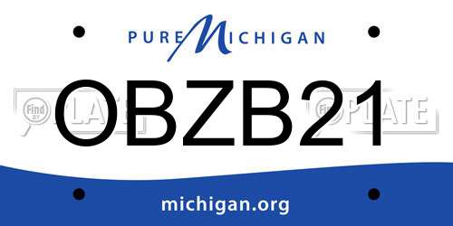 OBZB21 Michigan License Plate