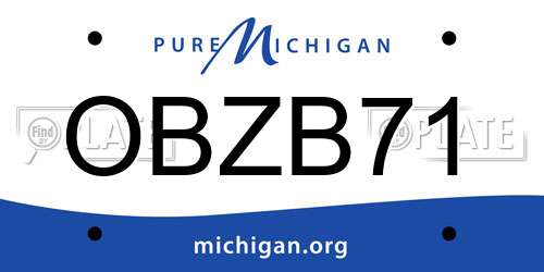 OBZB71 Michigan License Plate