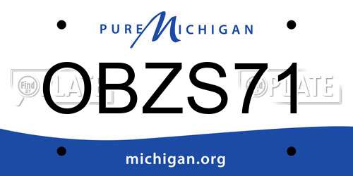 OBZS71 Michigan License Plate