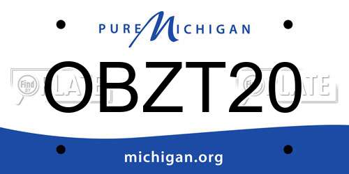 OBZT20 Michigan License Plate