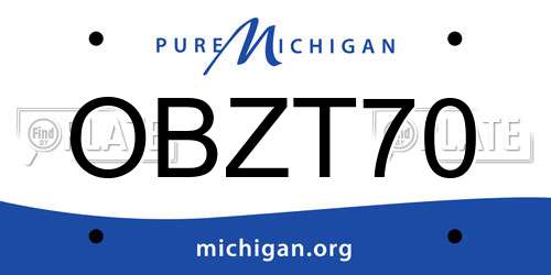 OBZT70 Michigan License Plate