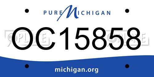 OC15858 Michigan License Plate