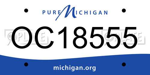 OC18555 Michigan License Plate