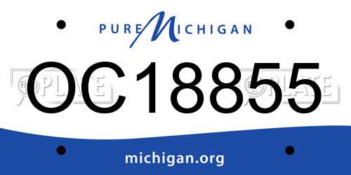 OC18855 Michigan License Plate